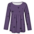 thumbnail image 4 of MEICHEN Womens Crew Neck Star Graphic Pullover Tops Fall Shirts Casual Long Sleeve Oversized Tops, 4 of 5