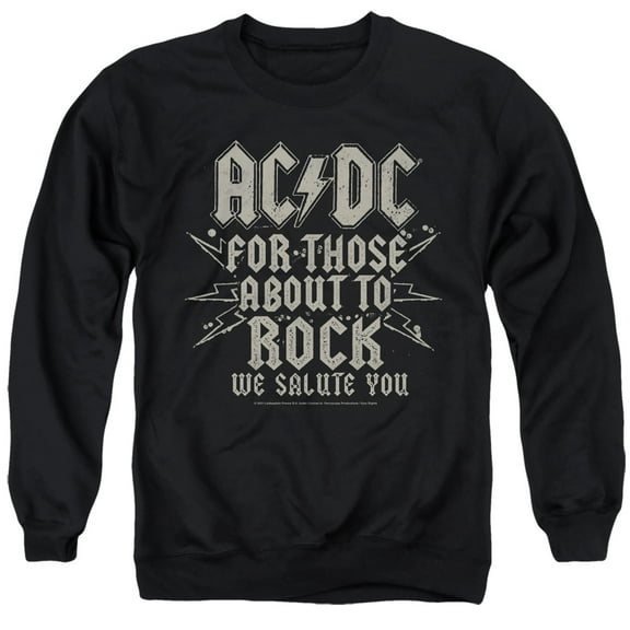 AC/DC Salute Unisex Adult Pull-Over Sweatshirt Black