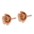 thumbnail image 2 of Primal Gold 14 Karat Rose Gold Satin Finish Diamond-cut Rose Post Earrings, 2 of 4