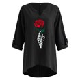 thumbnail image 4 of Moda Mujer Camiseta de manga larga Otoño Frente abierto Prendas de abrigo sueltas Impresión Blusa Abrigo Tops Pompotops  FGAJ14514, 4 of 5
