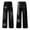 f-Black, variant on Letdown Mens Baggy Cargo Jeans Washed Cargo Pants Baggy Loose Fit Straight Leg Pocket Work Trousers Casual Streetwear Hop Jeans - e-Black,XL