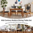 thumbnail image 6 of Mid-century Modern Dining Table Set for 4, Solid Wood Dining Table and Solid Wood Chairs, 5 Piece Farmhouse Dining Table and 4 Upholstered Chairs for Home, Kitchen, Apartment, Space Saving, 6 of 13