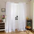 thumbnail image 4 of 2 Pcs Rideau en Voile Blanc 140x225cm Semi-Transparent Effet Lin, 4 of 4