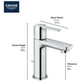 thumbnail image 7 of Grohe Lineare 23824ENA Single Hole Single-Handle XS-Size Bathroom Faucet 1.2 GPM in Grohe Brushed Nickel, 7 of 7