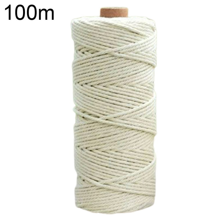 3mm x 200m Cotton Macrame Cord, Handmade Natural Cotton, Cotton Macrame  Rope, Cord DIY Craft for Making Wall Hanging Plant Hanger, Crafts,  Knitting