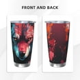 thumbnail image 3 of Fotbe Red Flame Wolf Head Pattern 20 oz Tumbler Stainless Steel Vacuum Insulated Coffee Ice Cup Double Wall Travel Flask Leak-proof Coffee Cup-Straw Three-piece Set, 3 of 8