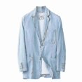 thumbnail image 1 of Men's Linen Blazer Lightweight Jacket Coat Two Button, 1 of 5