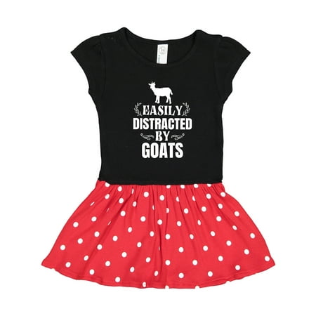 

Inktastic Easily Distracted by Goats Gift Toddler Girl Dress