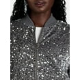 thumbnail image 4 of Madden NYC Women’s Sequin Velvet Bomber Jacket, Midweight, Sizes XXS-XXL, 4 of 5
