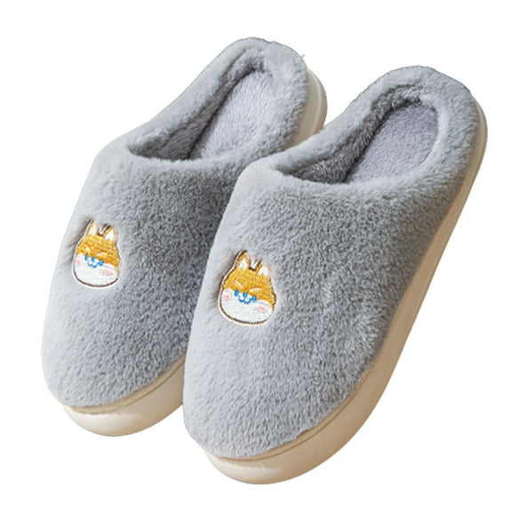 Fesfesfes Wide Womens Shoes Children's Cute Cotton Slippers For Men Indoor Fall And Winter Comfortable And Lightweight Thick-Soled Couple Pelt Slippers 10-10.5(44-45)