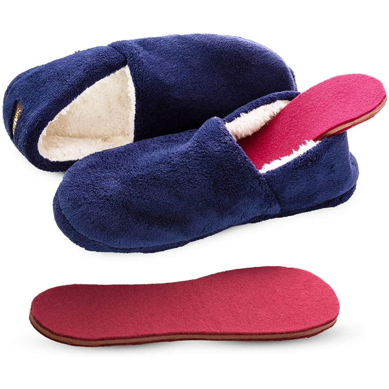 Udholdenhed Avl omfattende Snook-Ease Microwavable Heated Warm Fuzzy Slippers with Heated Insoles,  Blue - Walmart.com
