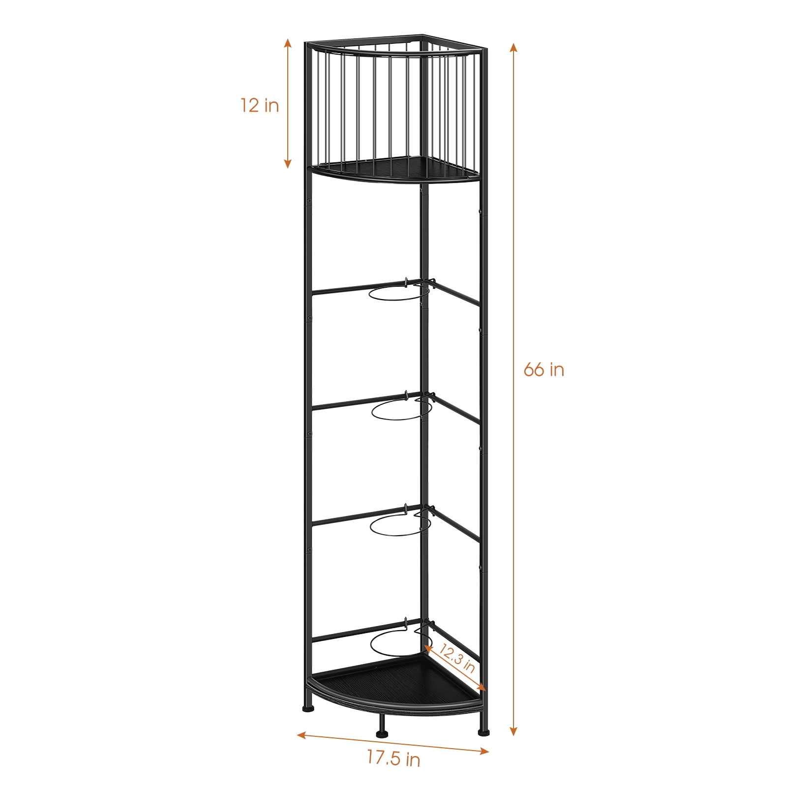 Oumilen 3-Tier Freestanding Basketball Storage Rack, Heavy-Duty Sports Ball Organizer