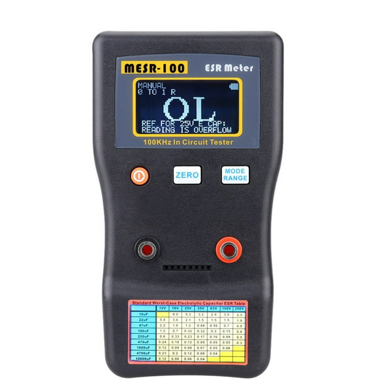 Mesr-100 Esr Capacitance Ohm Meter Professional Measuring Internal  Resistance Of Capacitor Capacitance Circuit Tester