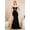 Black, variant on Women's Adora Design 3201 Strapless Glitter Slit Corset Prom 2026 Dress Rose Pink Gold Size XS