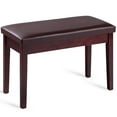 thumbnail image 1 of Costway Solid Wood PU Leather Piano Bench Padded Double Duet Keyboard Seat Storage Brown, 1 of 10