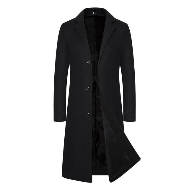 COM1950s Coats for Men, Men Coats Winter, Men's Woolen Coat Medium Long Solid Color Thick Coat Men's Windbreaker Coat, Coat for Men, Men's Coats Winter, Long Coat Men, Winter Coat Men, Wool Coat Men