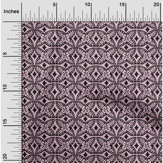 oneOone Cotton Poplin Fabric Floral Block Print Fabric BTY 56 Inch Wide