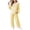 Yellow, variant on CYRBOKO Loungewear Sets for Girls, 2 Pieces Long Sleeve Cotton Elastic Waist Sleepwear Sets Yellow Size 5-6 T