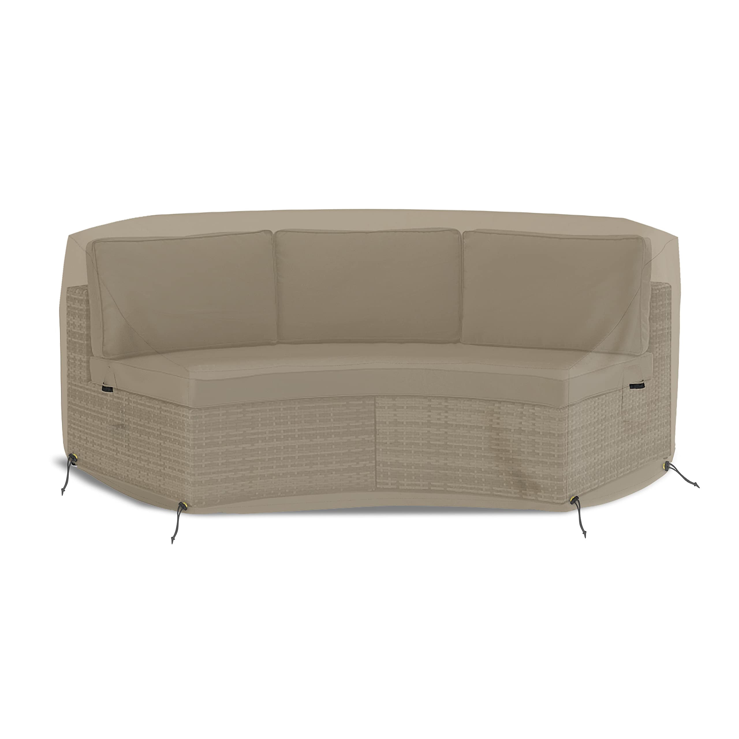 Covers&All Curved Outdoor Couch Cover, 1000D Waterproof, UV-Resistant Patio Furniture Cover