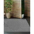 thumbnail image 6 of Unique Loom Outdoor Modern Collection Area Rug - Achromatic (10' Square Black and White), 6 of 9