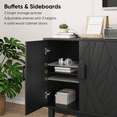 thumbnail image 7 of Algherohein Black Buffet Cabinet with Adjustable Shelves and 4 Doors,Kitchen Sideboards and Buffets, 7 of 7