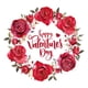 thumbnail image 1 of Pegatina de San Valentín para nevera, diseño de corazones y rosas, romántica para la pared del hogar. Estilo A, 1 of 9
