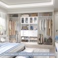 thumbnail image 2 of iSunirm 5FT Walk-in Closet System with Drawers & Doors, 60'' Wooden Wardrobe Closet with Hanging Rod, Heavy Duty Closet Organizer Garment Rack for Bedroom/Closet, 60"L x 80"H x 15"W, White, 2 of 7