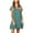 Green, variant on Womens Casual Loose Swing Mini Dress Polka Dot V Neck Button Down Ruffles Beach Dress