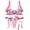 Pink, variant on Bra and Panty Sets for Women Matching Underwear Bralettes Lace Mesh Push Up V Neck trappy Floral Embroidered Breathable Underwear 2 Piece Black M