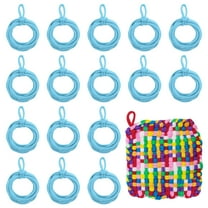 Uxcell 100 Pcs Potholder Loom Refill Loops, Elastic Potholder Weaving Refill Loops Knitting Kit Supplies in Rainbow Colors for Girls DIY Crafts 7" Weaving Loom, Light Blue