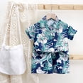 thumbnail image 4 of Tiijoy Boys Hawaii Beach Outfits Tropical Print Button Down Shirt Shorts Set, Sizes 11-12, 4 of 4