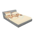 thumbnail image 2 of Ambesonne Ocean Fitted Sheet & Pillow Sham Set, Seashells Pastel Colored, Queen, Cream Red Teal, 2 of 2