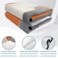 thumbnail image 4 of Queen Quilt Set 90''x96'', Abstract Orange Grey Lightweight Summer Bedspread Coverlet Set with 2 Pillow Shams, Modern Watercolor Geometric Breathable All Season Quilt Bedding for Bedroom/Guest Room, 4 of 9
