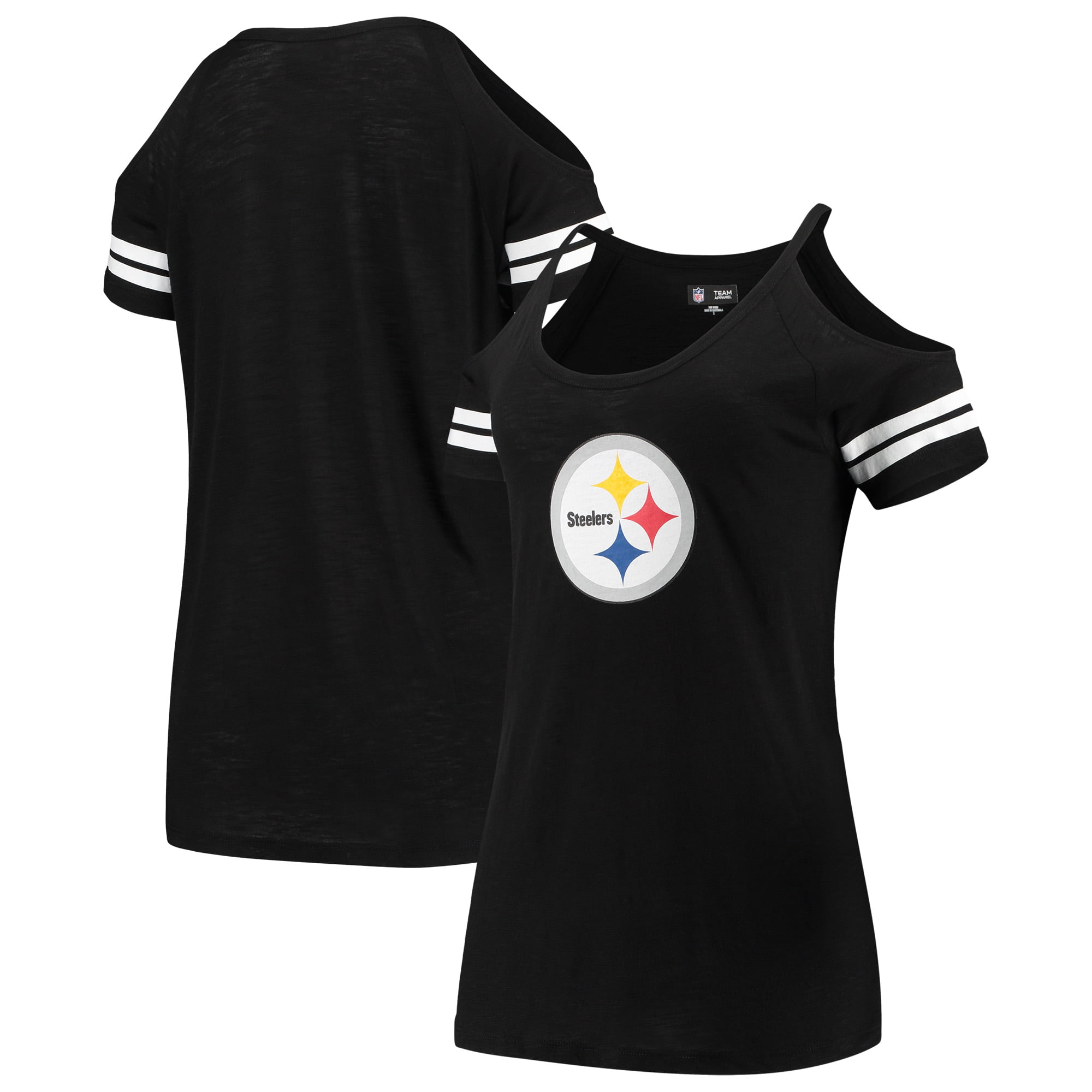 Sympatisere Ruddy modtage Pittsburgh Steelers New Era Women's Varsity Cold Shoulder T-Shirt - Black -  Walmart.com