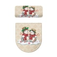 thumbnail image 5 of HELLHERO Festive Snow Family Stylish Polyester Fabric Toilet Seat Covers Set, Elastic Edge, Soft 17"x21" Fits All Toilet Shapes, Dust-Proof, 5 of 8