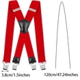 thumbnail image 4 of Little Hand Bretelles pour Hommes avec Clips Robustes X Dos pour Jeans Rouge, 4 of 4
