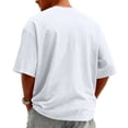 thumbnail image 5 of Inglocry Mens Casual T-Shirts Short Sleeve Lightweight Oversized Summer Tee Crew Neck Tops White 2XL, 5 of 5