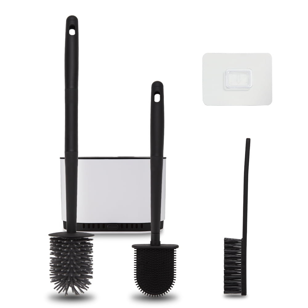 KLDKLD Toilet Brush,Silicone Toilet Brush Flexible Bristles,Deep cleaning Floor Standing & Wall