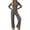 Blue, variant on LEKWK Matching Workout Sets for Women Striped 2 Piece Lounge Set V Neck Long Sleeve Slim Crop Top and Wide Leg Pants Fall Winter Casual Sleepwear