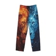 thumbnail image 2 of Vsdgher Red And Blue Fire Lion Print Mens Pajama Pants Sleep & Lounge Pants, PJ Bottoms With elastic waistb and Pockets, 2 of 5