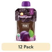 (12 pack) Happy Baby Clearly Crafted, Stage 1 Organic Baby Food Pouch, Prunes, 3.5 oz.