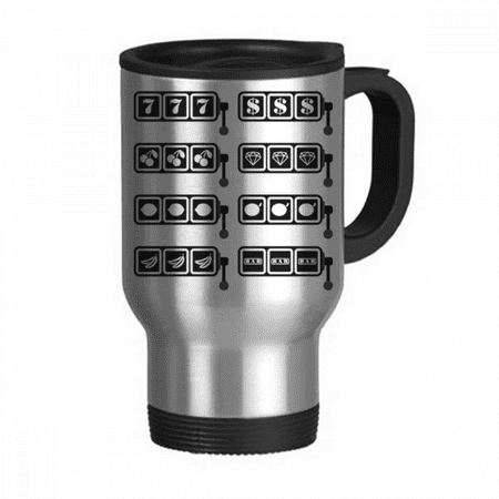 

Slot Machine Winning Pattern Illustration Travel Mug Flip Lid Stainless Steel Cup Car Tumbler Thermos
