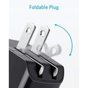 USB Charger, Anker 2-Pack Dual Port 12W Wall Charger Adapter, USB Charger Block with Foldable Plug, Charging Box Brick, Cube for iPhone 14 13 12 11 Pro Max, Galaxy S22 S21 Note 20, HTC, LG (Black)