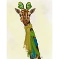 thumbnail image 2 of Fab Funky 12x14 White Modern Wood Framed Museum Art Print Titled - Giraffe and Scarves, 2 of 4