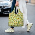 thumbnail image 5 of Xecao's Cute Dinosaurs Canvas Tote Bag is a versatile choice for women, serving as a stylish beach bag, shopping bag,and reusable grocery bag., 5 of 5