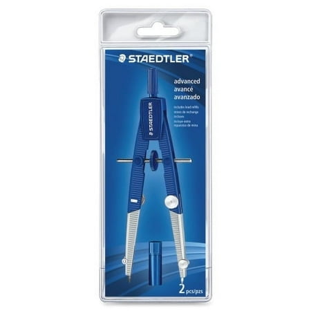 UPC: 0031901949846 | Staedtler 2-piece Advanced Student Compass Metal  Plastic – Blue  Silver – 1 Each