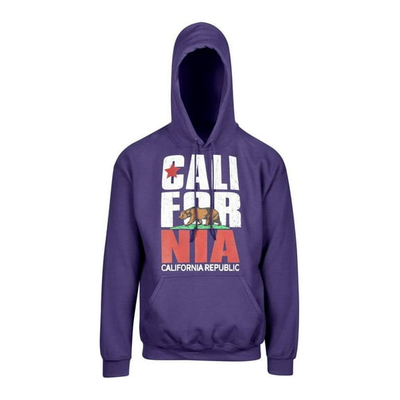 Gravity Trends California Republic Classic Bear Hoodie Sweater, Purple Small
