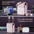 thumbnail image 6 of ELEHOLD Universal Mini Bag Wallet Phone Case, Luxury PU Leather RFID Blocking Card Holder Magnetic Snap Mini Bag Wallet Phone Case with Strap for Samsung Z Flip 7/6/5/4/3 Moto Razr/Air Pods,Pink, 6 of 11