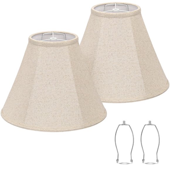 Juego de 2 pantallas para lámpara Seaside Village, tela de lino beige