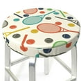 thumbnail image 3 of Qekee Racket and Tennis Ball Print Velvet Round Bar Stool Seat Cover, Soft Foam Cushioned Protector with Non-Slip Backing for Kitchen, Office & Restaurant Chairs-12 inch, 3 of 7